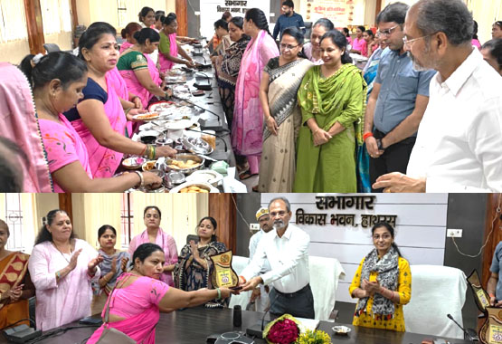 पुष्टाहार से पौष्टिक व्यंजन बनाने की कुकिंग प्रतियोगिता आयोजित , मुख्य विकास अधिकारी ने विजेता आंगनबाड़ी कार्यकत्रियों को किया पुरस्कृत